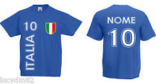 T-SHIRT BAMBINO BAMBINA ITALIA con NOME e NUMERO personalizzati CALCIO maglietta