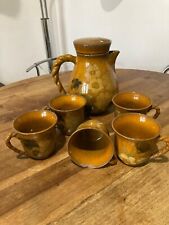 Ceramica Ernestine Salerno Caraffa-Teiera con 6 tazze vintage design no Vietri