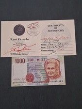 BANCONOTA MILLE 1000 LIRE MONTESSORI DECR. 1994 LETTERA D IN FDS PERIZIATA