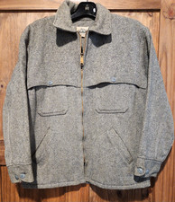 Giacca vintage Woolrich uomo 42 lana tweed bomber made USA full zip sfoderata anni 70