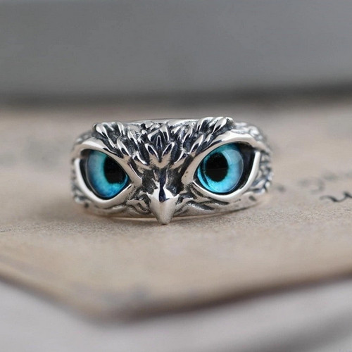 Anello uomo gufo - gufo, con