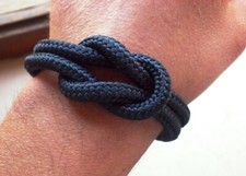 BRACCIALE UOMO DONNA  CON NODO PIANO MARINARO IN CORDA NAUTICA SU MISURA MARINA 