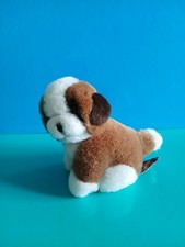 "TRUDI" mini peluche Cane San Bernardo, colore marrone e bianco, altezza 8,5 cm.