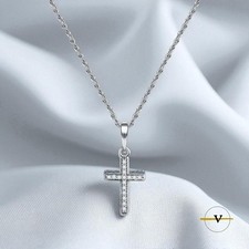 COLLANA UOMO DONNA CON CROCE IN ACCIAIO INOSSIDABILE 40+5 CM