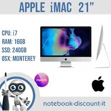Apple iMac 21" SLIM  Cpu i7  16gb RAM  SSD 240gb Osx Monterey  A1418  GRADO C