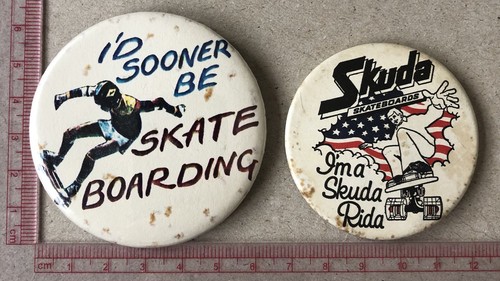 Vintage skateboarding pin - vintage,