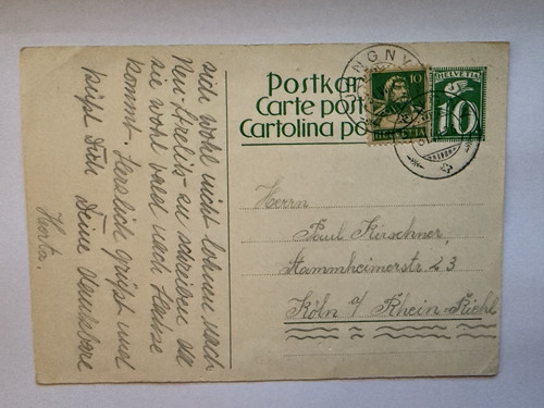 Svizzera ricevuta cartolina