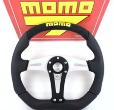 Volante in vera pelle nera