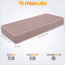 MATERASSO SINGOLO IGNIFUGO 80X190 H 20 CM CERTIFICAZIONE CLASSE 1 iM