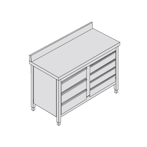 Cassettiera 100x70x85 acciaio