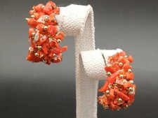 ORECCHINI CLIP VINTAGE 60/70'S - SEMICERCHIO CON MATERIALE ORGANICO