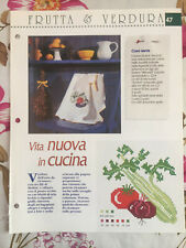 Schema punto croce Ricamo Frutta e verdura asciugapiatti sedano pomodoro cipolla