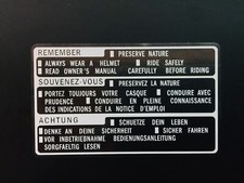 Honda VF 750 F 1982 / 1989 Adesivo Serbatoio Avvertenze Warning
