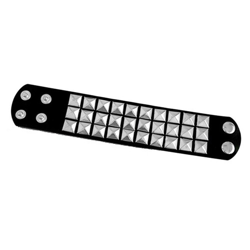 Bracciale pelle con borchie - bracciale,