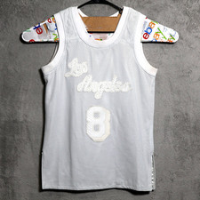 Maglia Renzo Cardoni pelle Los Angeles uomo piccola bianca Kobe 8 basket