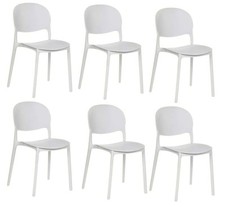 Kit 6 sedie polipropilene cucina bar ristorante interno esterno bianco 150ro