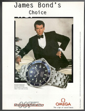 OMEGA Pubblicità 1997 OROLOGIO SEAMASTER JAMES BOND OO7 PIERCE BROSNAN  1 pagina