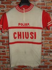 EROICA MAGLIA SHIRT MAILLOT BICI CICLISMO VINTAGE 70'S CHIUSI 50% LANA RICAMATA