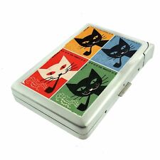 Portasigarette illustrazione gatto fumatore vintage con porta documenti accendino portafoglio