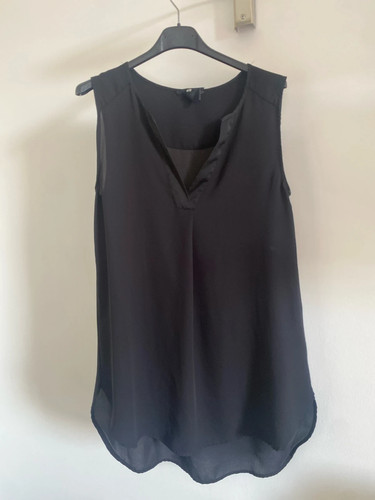 Top smanicato nero taglia - top,