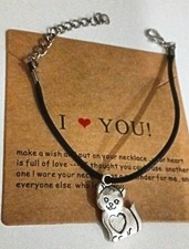 Bracciale con pendolo GATTO ARGENTATO– Gioielli Moda Unisex Vari Modelli Nuovi