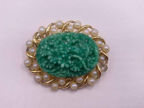 Spilla vintage tono - oro, pietra