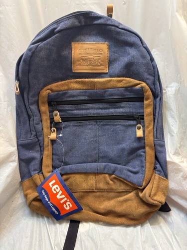 Zaino levi denim blu patch - denim,