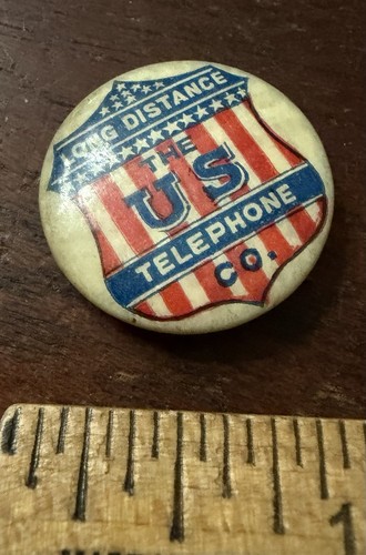 Vintage pinback telephone - vintage, u.s.