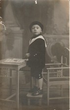  B3 - Foto Photo Fotografia Fotocartolina Anni 10 - Bambino Scolastico Banco