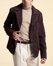 Giacca Uomo Pelle Marrone Pura