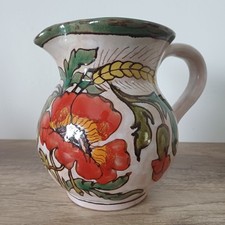 VASO BROCCA CARAFFA CERAMICA DECORO FLOREALE FIRMATA S.K.K.