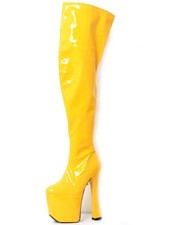 Stivali da ballo tacco ultra alto nightclub palco passeggio sopra il ginocchio stivali in pelle verniciata