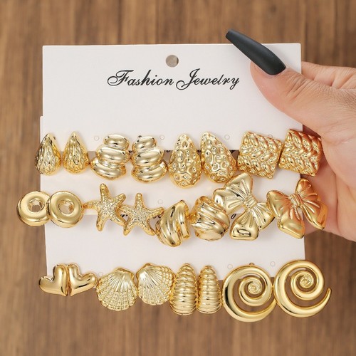 Set orecchini acciaio oro
