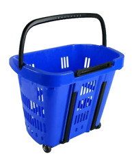 CARRELLO SPESA TROLLEY CESTINO Supermercato MAXI CESTA Cestino MARKET BLU 46*41