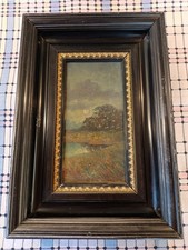 Quadro, paesaggio fluviale