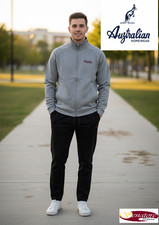 TUTA uomo Giacca APERTA-Full Zip-AUSTRALIAN-Homewear-SENZA POLSINO-FELPATA-