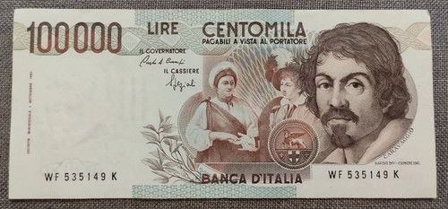 100000 lire caravaggio - lire,