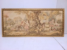 Grande Quadro Arazzo E Cornice In Legno 173x78