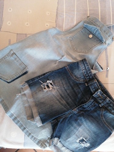 Salopette jeans ragazza - salopette,