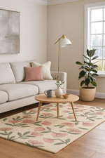 Tappeto floreale trapuntato a