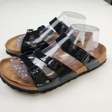 Sandali Birki's by Birkenstock neri vernice EU 40 US 9 9,5 tre cinturini slides