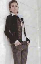 DENNY ROSE GIACCA velluto ricami oro art. 2365 MARRONE tg. S rarissima