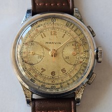 MARVIN-CRONOGRAFO-MANUALE-ANSE FISSE-RUOTA A COLONNE-VALJOUX 22-TUTTO FIRMATO