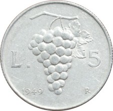 Italia 5 Lire 1949 R