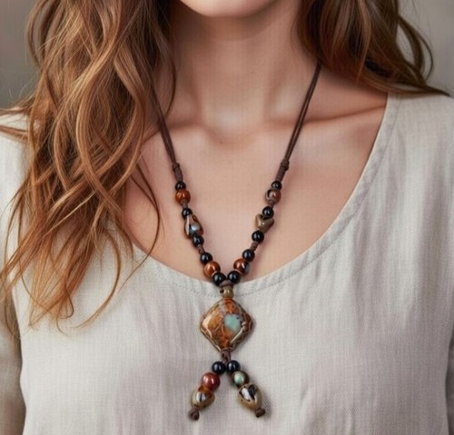 Collana ceramica boho - , a