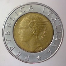 REPUBBLICA ITALIANA 500 lire Quirinale 1992   Bimetallica Testa piccola