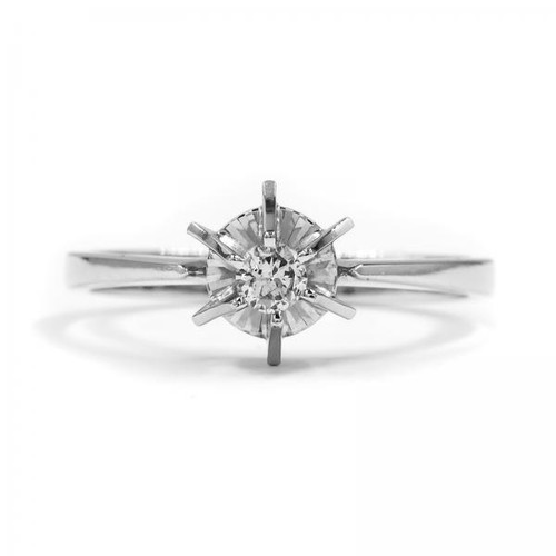 Anello con diamante - , solitario