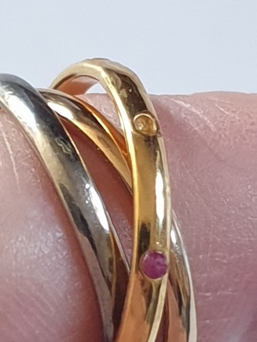Bague fantaisie plaquee 3 - or,