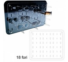 E-327 EPO-B Porta occhiali in plexiglass trasparente verticali DA PARETE 18 60.0