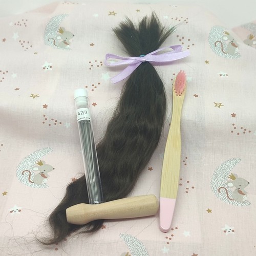 Set mohair castaño premiun - set,